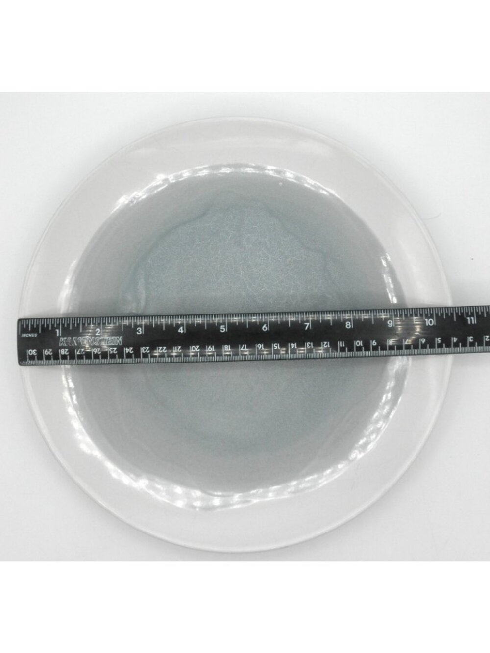 Oasis Blue Gray American Atelier 10-1/2 In. Dinner Plates Set of 4 GLAZE FLAWS - Picture 4 of 8
